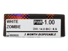 Lentilles de contact Blanc White Zombie - ColourVue Crazy - correctrices (2 lentilles)