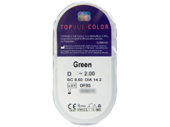Lentilles de contact Vert - correctrices - TopVue Color (2 lentilles mensuelles)