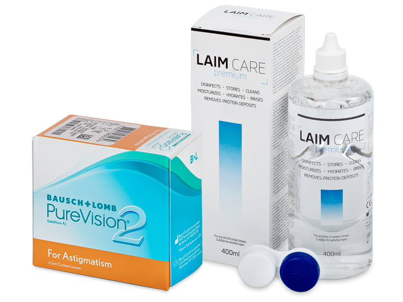 PureVision 2 for Astigmatism (6 lentilles) + Laim-Care 400 ml