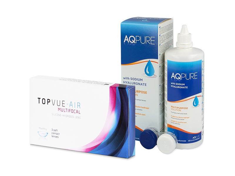 TopVue Air Multifocal (3 lentilles) + AQ Pure 360 ml