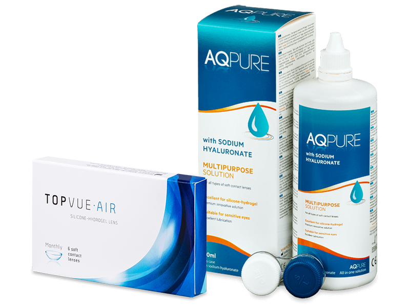 TopVue Air (6 lentilles) + solution AQ Pure 360 ml