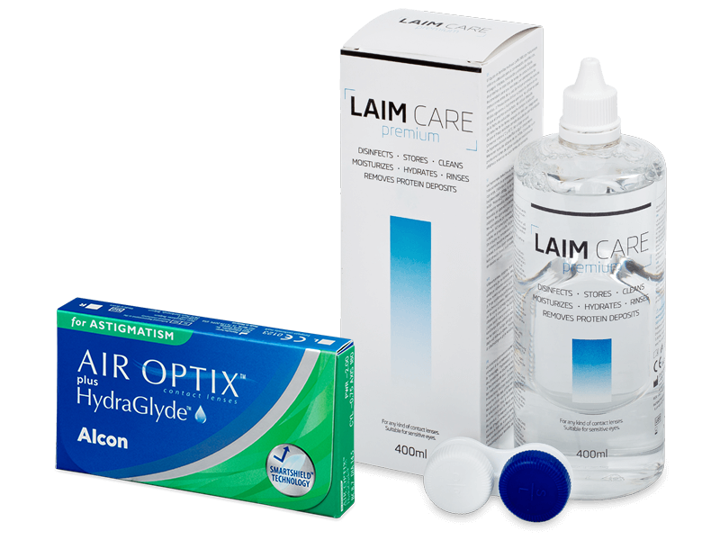 Air Optix plus HydraGlyde for Astigmatism (6 lentilles) + Laim-Care 400 ml