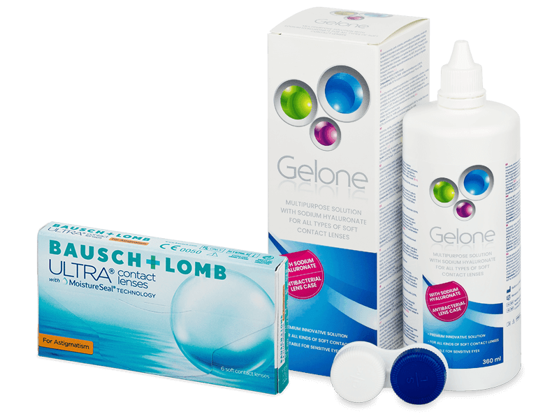 Bausch + Lomb ULTRA for Astigmatism (6 lentilles) + Gelone 360 ml