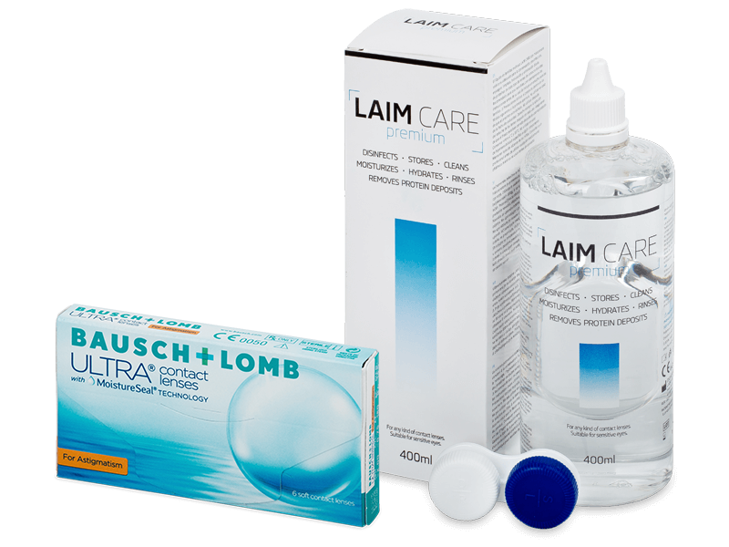 Bausch + Lomb ULTRA for Astigmatism (6 lentilles) + Laim-Care 400 ml