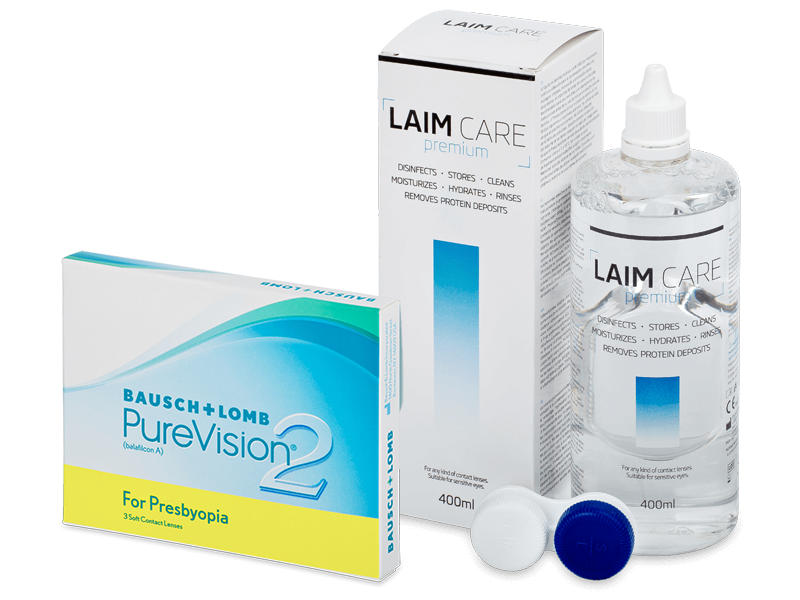 PureVision 2 for Presbyopia (3 lentilles) + Laim-Care 400 ml