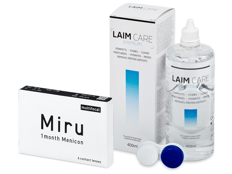 Miru 1 Month Menicon Multifocal (6 lentilles) + Laim-Care 400 ml