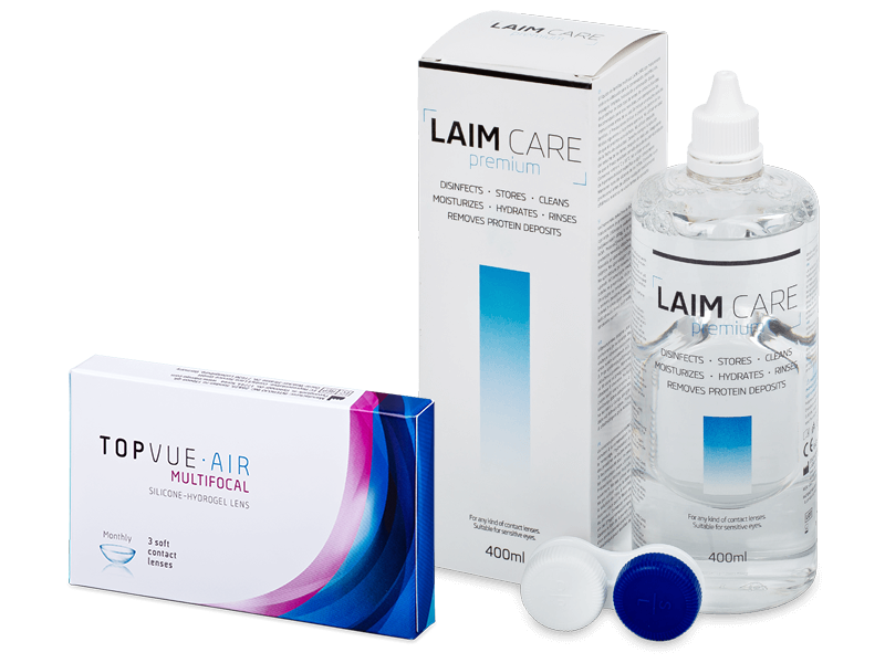 TopVue Air Multifocal (3 lentilles) + Solution Laim-Care 400 ml