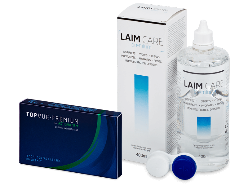 TopVue Premium for Astigmatism (3 lentilles) + solution Laim-Care 400 ml