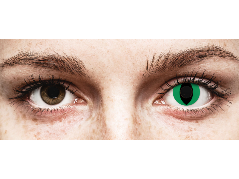CRAZY LENS - Cat Eye Green - journalières non correctrices (2 lentilles)