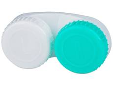 Étui à lentilles L/R - Vert & Blanc 