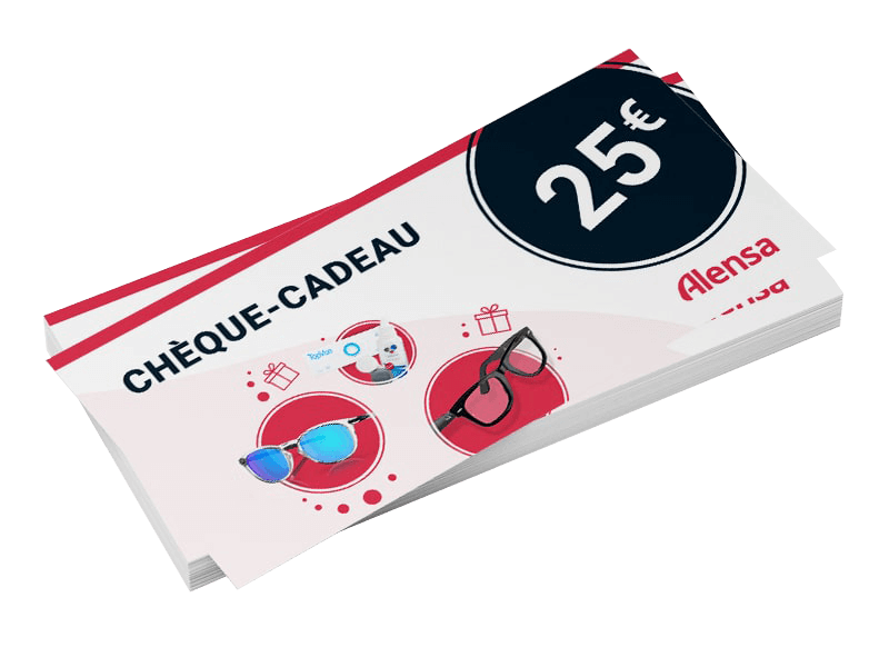 Un chèque-cadeau de 25 € pour acheter des lentilles et des lunettes 